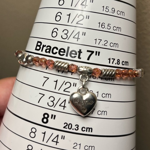 Brighton silver tone and amber crystal HOPE Charm Bracelet EUC - Picture 7 of 9
